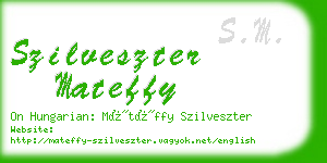 szilveszter mateffy business card